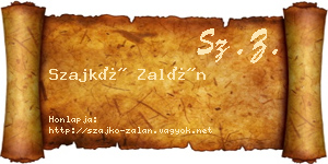 Szajkó Zalán névjegykártya