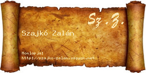 Szajkó Zalán névjegykártya
