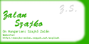 zalan szajko business card